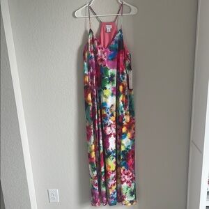 Nicole Miller Multicolor Abstract Maxi Dress